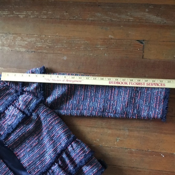 Sugar Lips cropped navy and red coat with ruffles - Picture 9 of 9